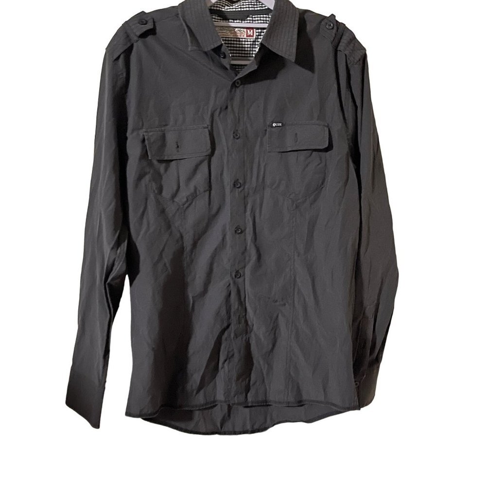 sovereigne codes shacket‎ size Medium gray double pocket
